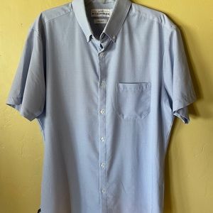 Mizzen+Main Leeward SS Shirt - Blue small pattern- Large Trim Fit